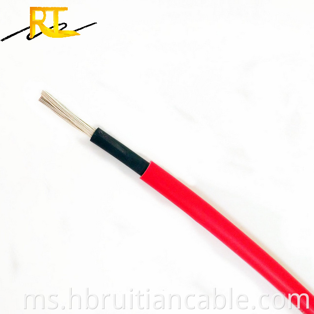 Teras tunggal atau berganda 4mm 6mm 10mm Tinned Copper TUV Certification Solar PV Cable H1Z2Z2-K